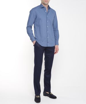 Straight fit shirt with long sleeves