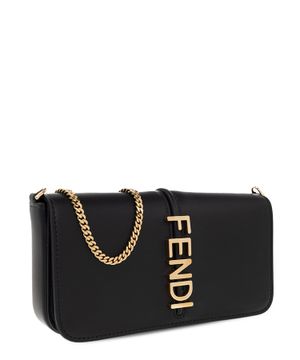 Fendigraphy logo buckle shoulder bag