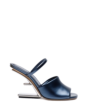 Fendi First logo shape heel mules
