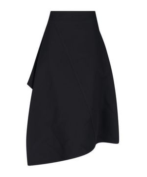 Asymmetric hem midi skirt