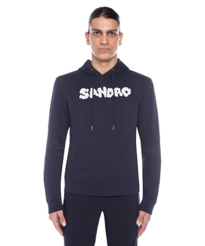 Long sleeve hoodie with logo print