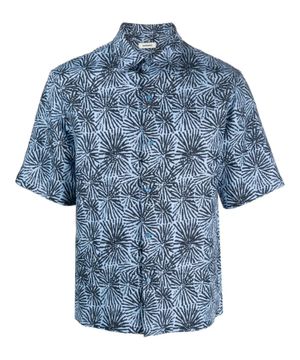Geometric-print short-sleeve shirt