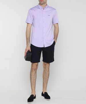 Straight fit shirt with short sleeves