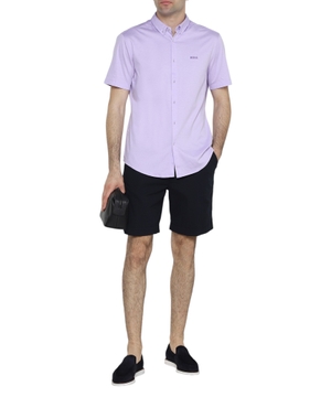 Straight fit shirt with short sleeves