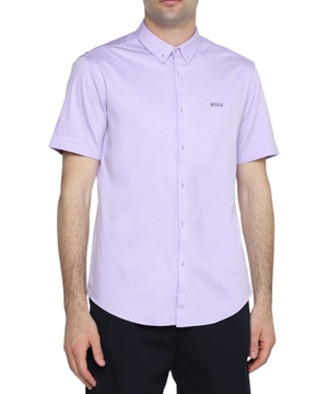 Straight fit shirt with short sleeves
