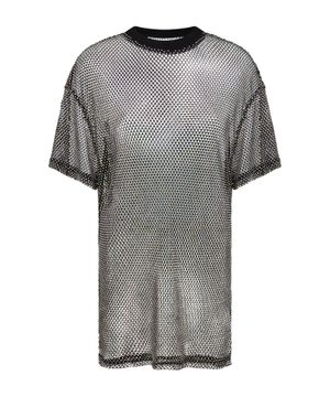 Crystal mesh oversized T-shirt