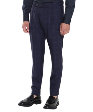 Straight-fit checkered trousers