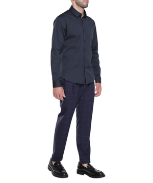 Straight-fit checkered trousers