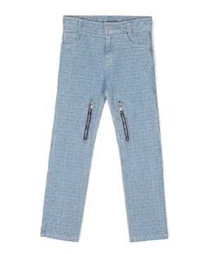 Zip fastening details jeans