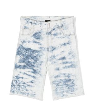 Loog pattern denim shorts