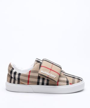 Plaid logo detailed sneakers