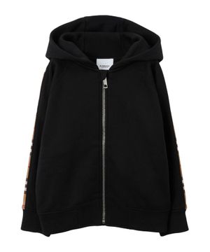 Logo printed zip-up hoodie