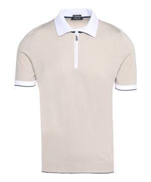 Polo with zip collar