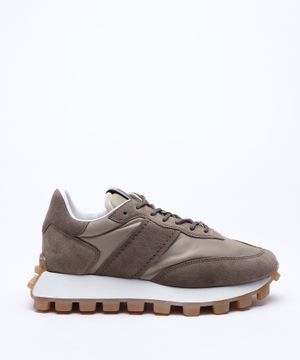 Panelled design suede sneakers