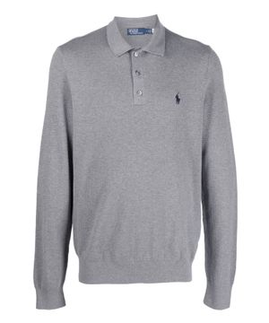 Long sleeve straight fit polo