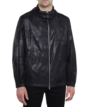Hood detailed zip fastening jacket