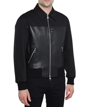 Panelled zipped bomber jacket