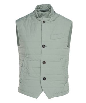 Sleeveless vest with button fastening