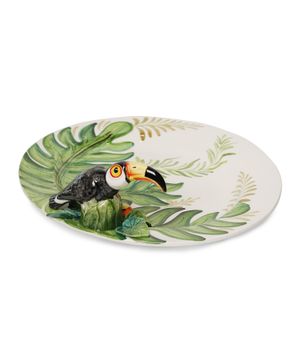 Toucan detail oval plate