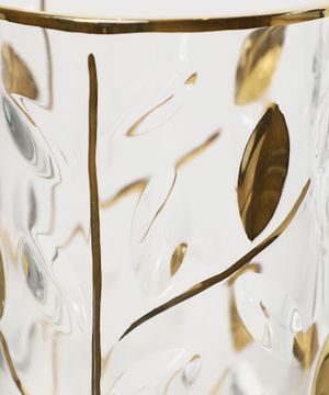 Leaves details glass jug