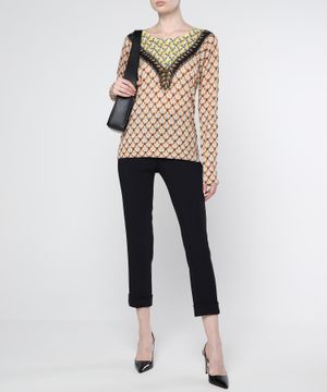 Printed long-sleeves top