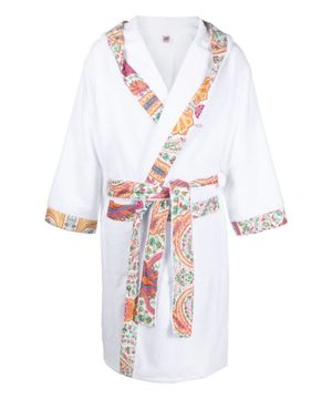 Paisley printed trim robe