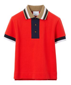 Striped collar polo