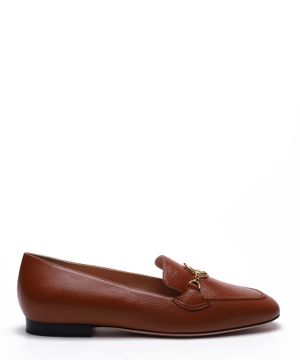 Logo detail leather loafers