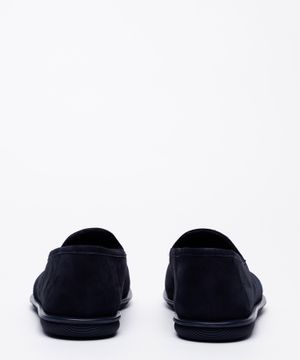 Suede loafers with logo embroidery