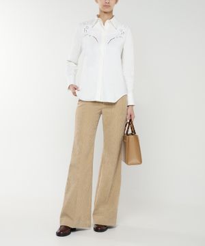 Flared high-waist trousers