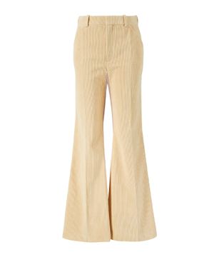 Flared high-waist trousers