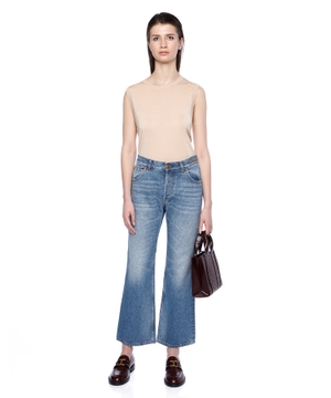 High-waist flared jeans