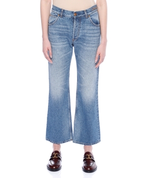 High-waist flared jeans