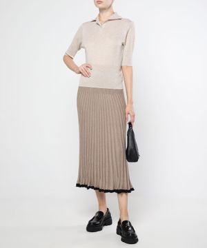 Silk cashmere midi skirt