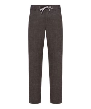 Straight fit trousers with elastic waistband