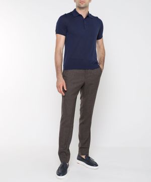 Straight fit trousers with elastic waistband