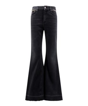 Chain detailed flared jeans