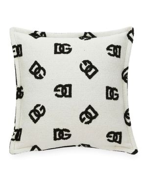 Jacquard cushion with logo details