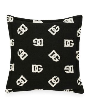 Jacquard cushion with logo details