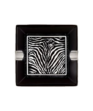 Zebra printed porcelain ashtray