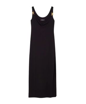 Medusa detail sleeveless midi dress