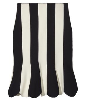 Scuba striped midi skirt