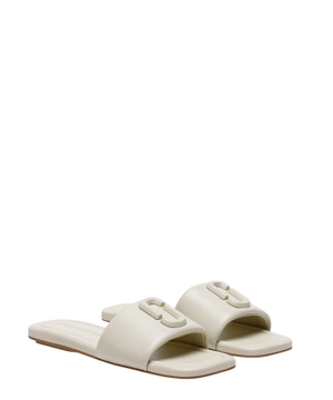 Logo detail leather sandals