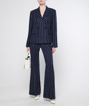 High-waist striped trousers