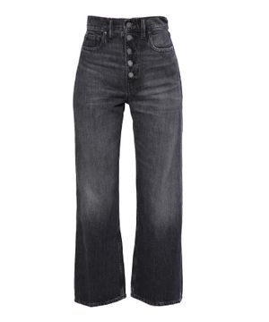 Jeans with button fastening