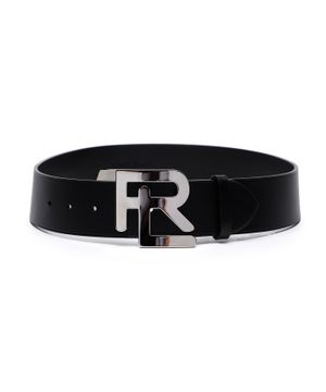 Logo buckle leather belt