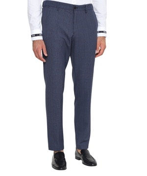 Straight fit checkered trousers