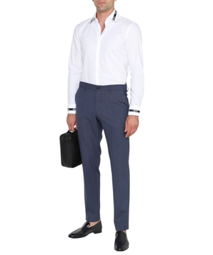Straight fit checkered trousers