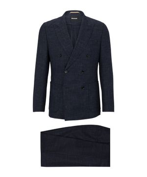 Slim-fit suit in a patterned wool blend