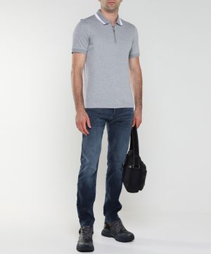 Polo with zip collar